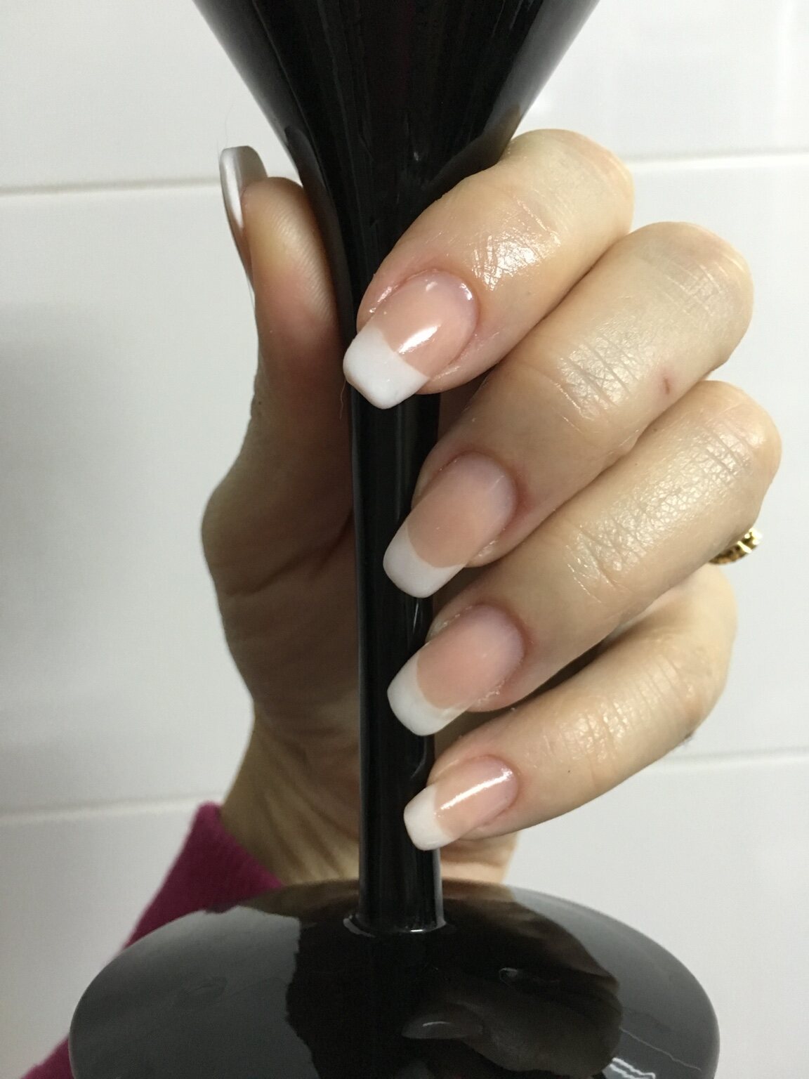 Elegant natural French manicure