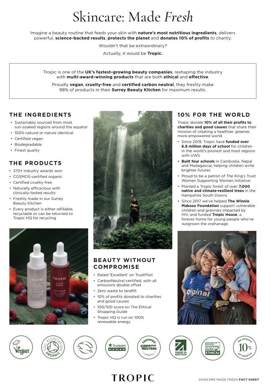 Tropic Skincare Made Fresh information